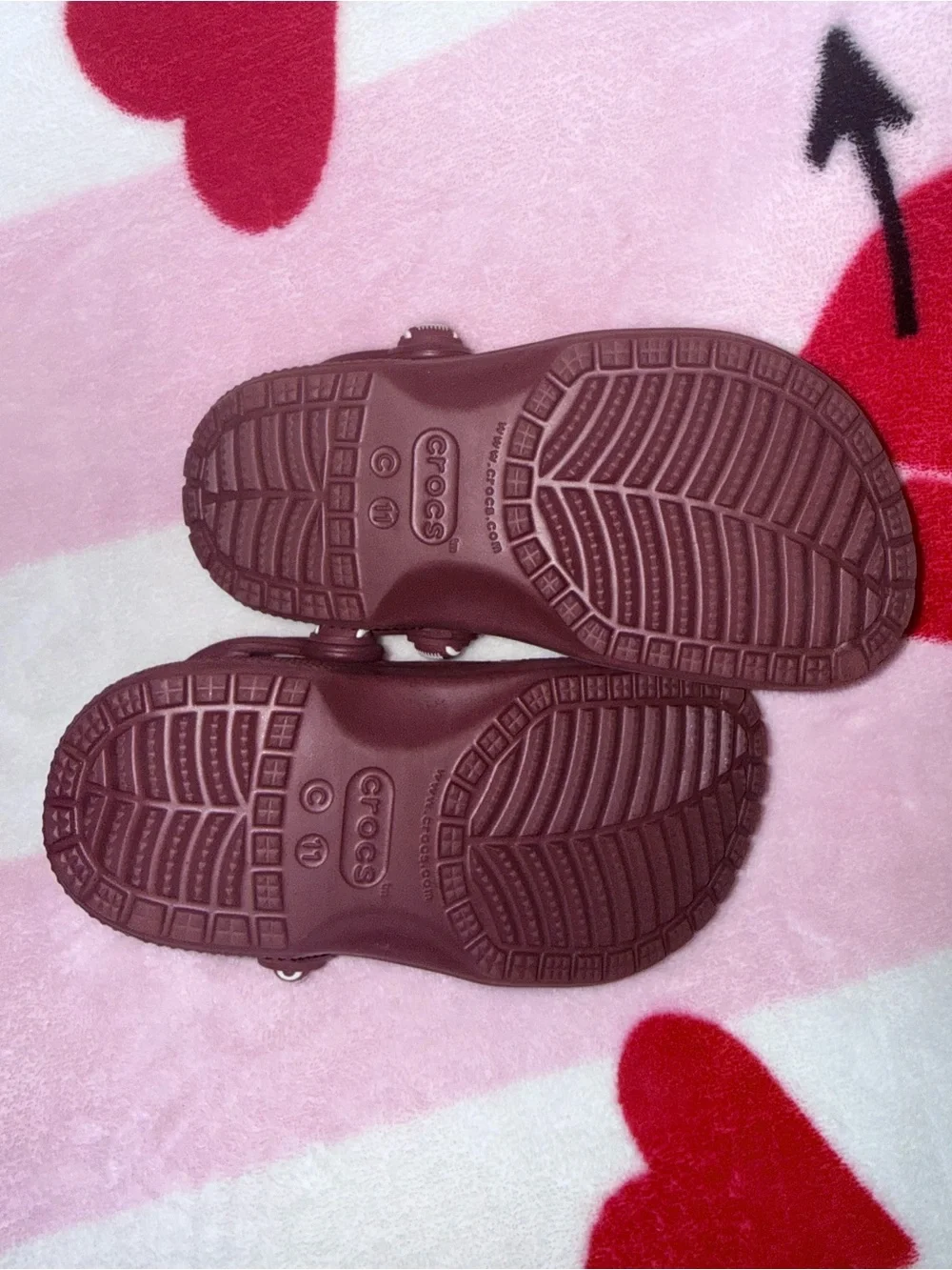 CROCS Kids Brown & White Football Clog Sandals, Size 11C